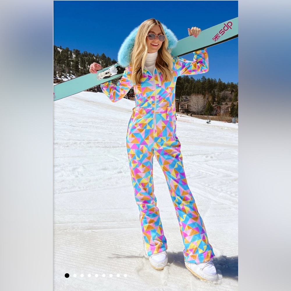 Show Me Your MuMu Colorful Geometric Ski Jumpsuit Onesie